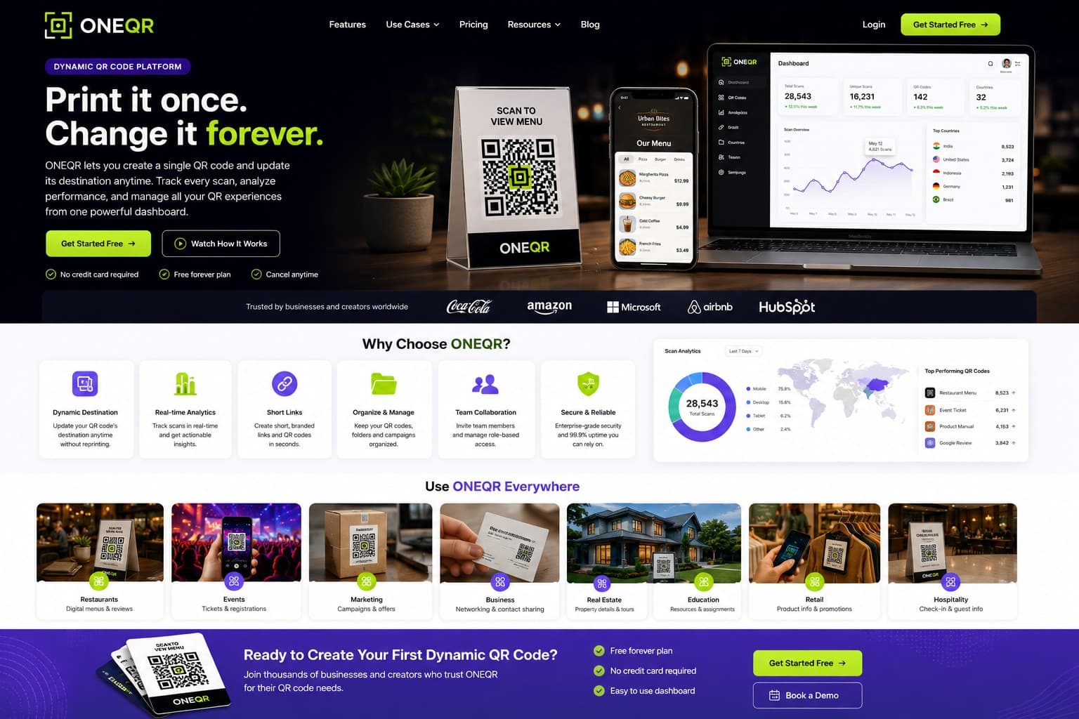 ONEQR complete product experience
